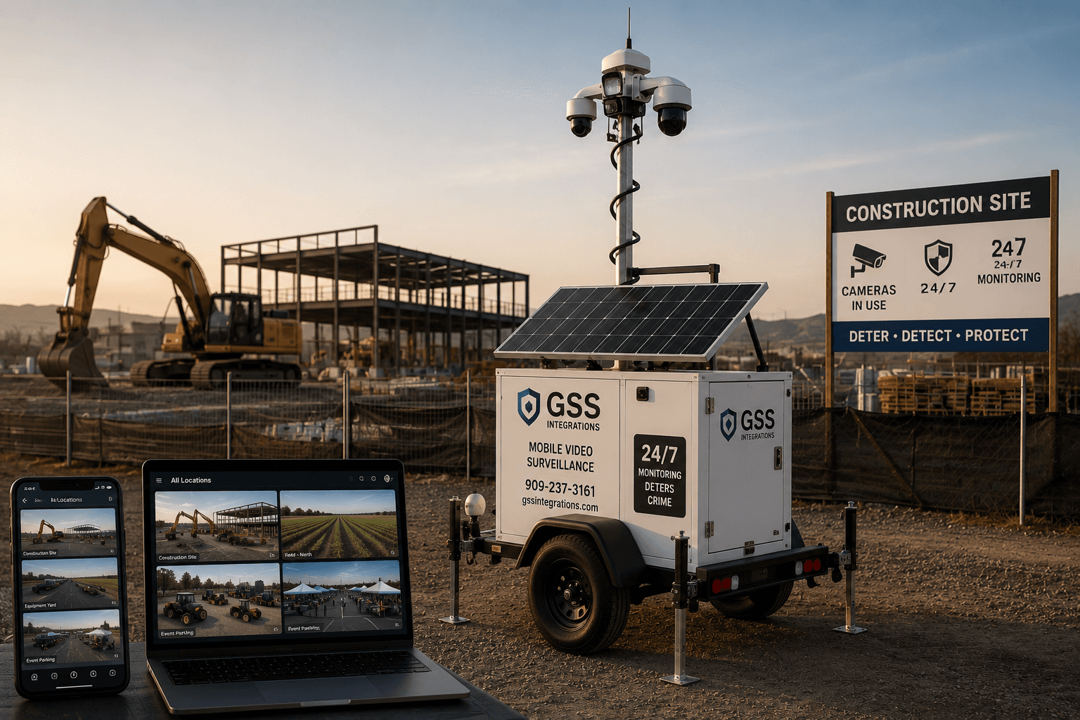 Security Camera Trailers for Construction & Events